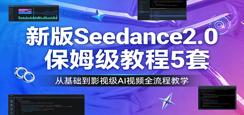 新版Seedance2.0保姆级教程5套:从基础到影视级AI视频全流程教学-创富笔记