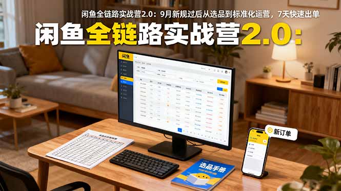 闲鱼全链路实战营2.0:9月新规过后从选品到标准化运营,7天快速出单-创富笔记