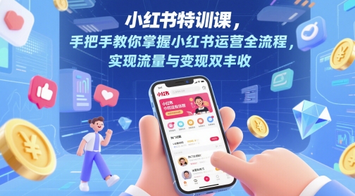 小红书特训课,手把手教你掌握小红书运营全流程,实现流量与变现双丰收-创富笔记