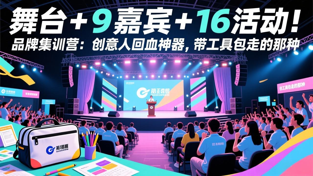 舞台 + 9 嘉宾 + 16 活动！品牌集训营：创意人回血神器，带工具包走的那种-创富笔记