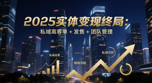 2025实体变现终局：私域高客单+发售+团队管理-创富笔记
