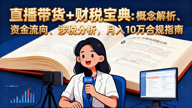 直播带货+财税宝典:概念解析、资金流向、涉税分析,月入10万合规指南-创富笔记