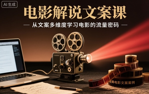 电影解说文案课,从文案多维度学习电影的流量密码-创富笔记