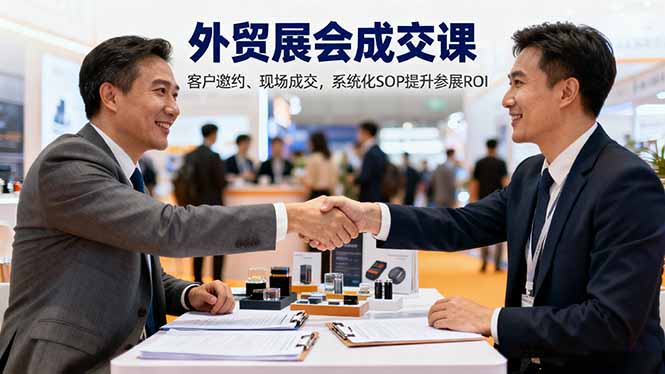 外贸展会成交课,含目标制定、客户邀约、现场成交,系统化SOP提升参展ROI-创富笔记