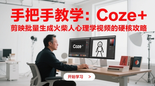 手把手教学：Coze + 剪映批量生成火柴人心理学视频的硬核攻略-创富笔记
