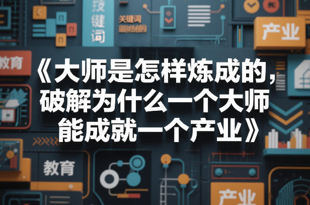 大师是怎样炼成的，破解为什么一个大师，能成就一个产业【电子书】-创富笔记