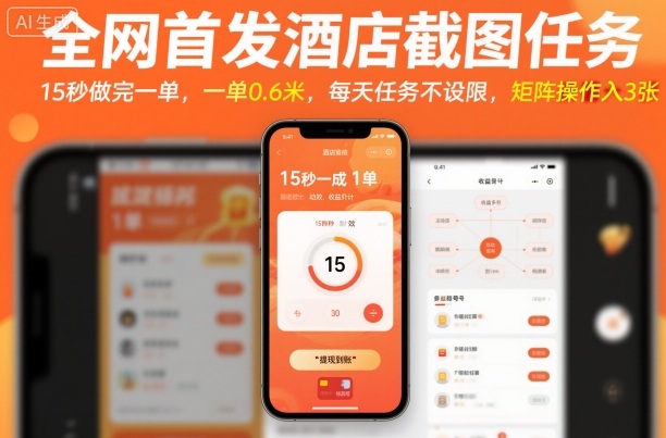 全网首发酒店截图任务,15秒做完一单,一单0.6米,每天任务不设限,矩阵操作日入3张【揭秘】-创富笔记