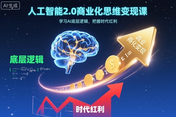 人工智能2.0商业化思维变现课,学习AI底层逻辑,把握时代红利-创富笔记