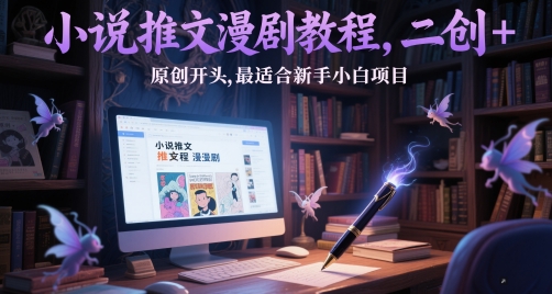 小说推文漫剧教程，二创+原创开头，最适合新手小白项目-创富笔记