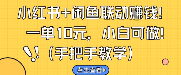 小红书+闲鱼联动挣钱，一单10元，小白可做-创富笔记