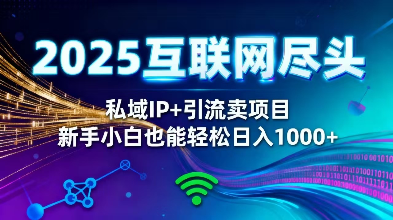 2025网创尽头王炸项目!私域 IP + 精准引流,新手小白在家躺赚日入 1000+-创富笔记
