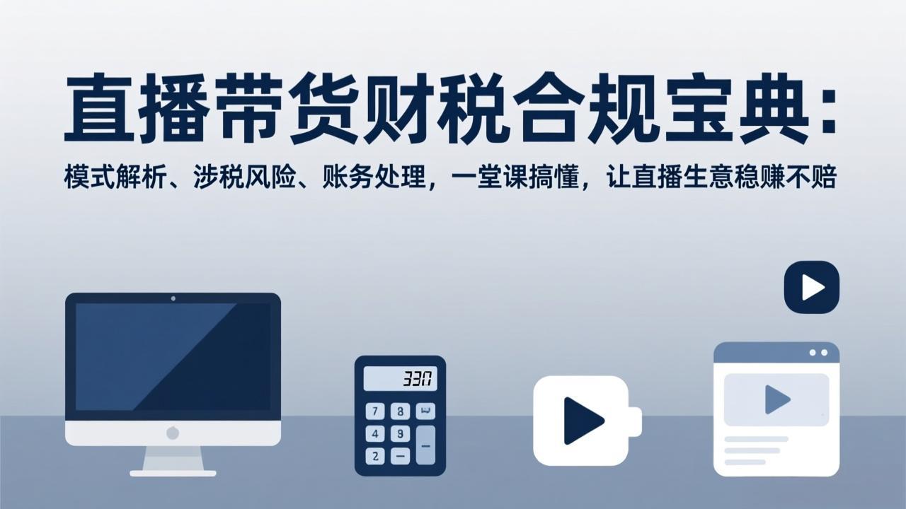 直播带货财税合规宝典：模式解析、涉税风险、账务处理，一堂课搞懂，让直播生意稳赚不赔-创富笔记