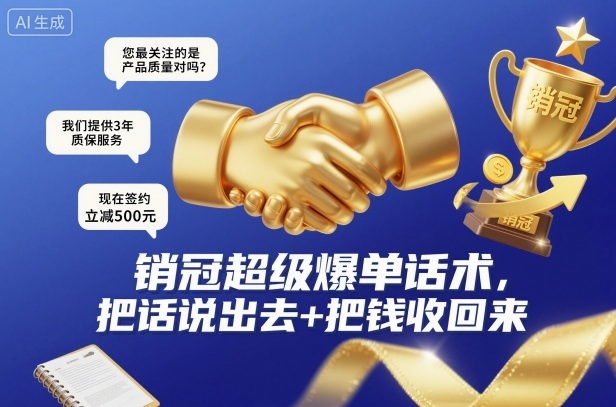 销冠超级爆单话术,把话说出去+把钱收回来-创富笔记