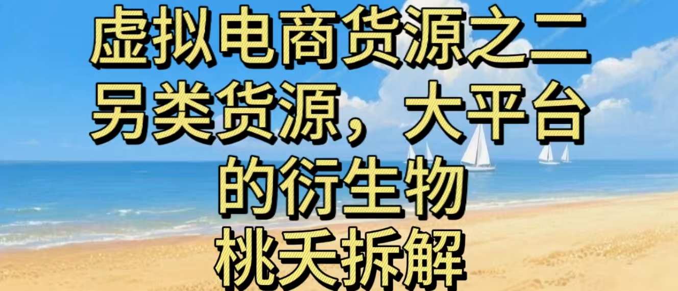 虚拟电商之二—另类的货源，大平台的衍生物-创富笔记