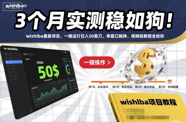 3个月实测稳如狗!wishlba最新项目,一键运行日入50美刀,单窗口躺挣,保姆级教程全给你【揭秘】-创富笔记