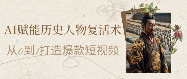 AI赋能历史人物复活术：从0到1打造爆款短视频，7天涨粉10W，小白也能月入过1W-创富笔记