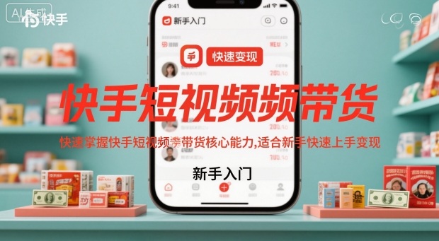 快手短视频带货,快速掌握快手短视频带货核心能力,适合新手快速上手变现-创富笔记