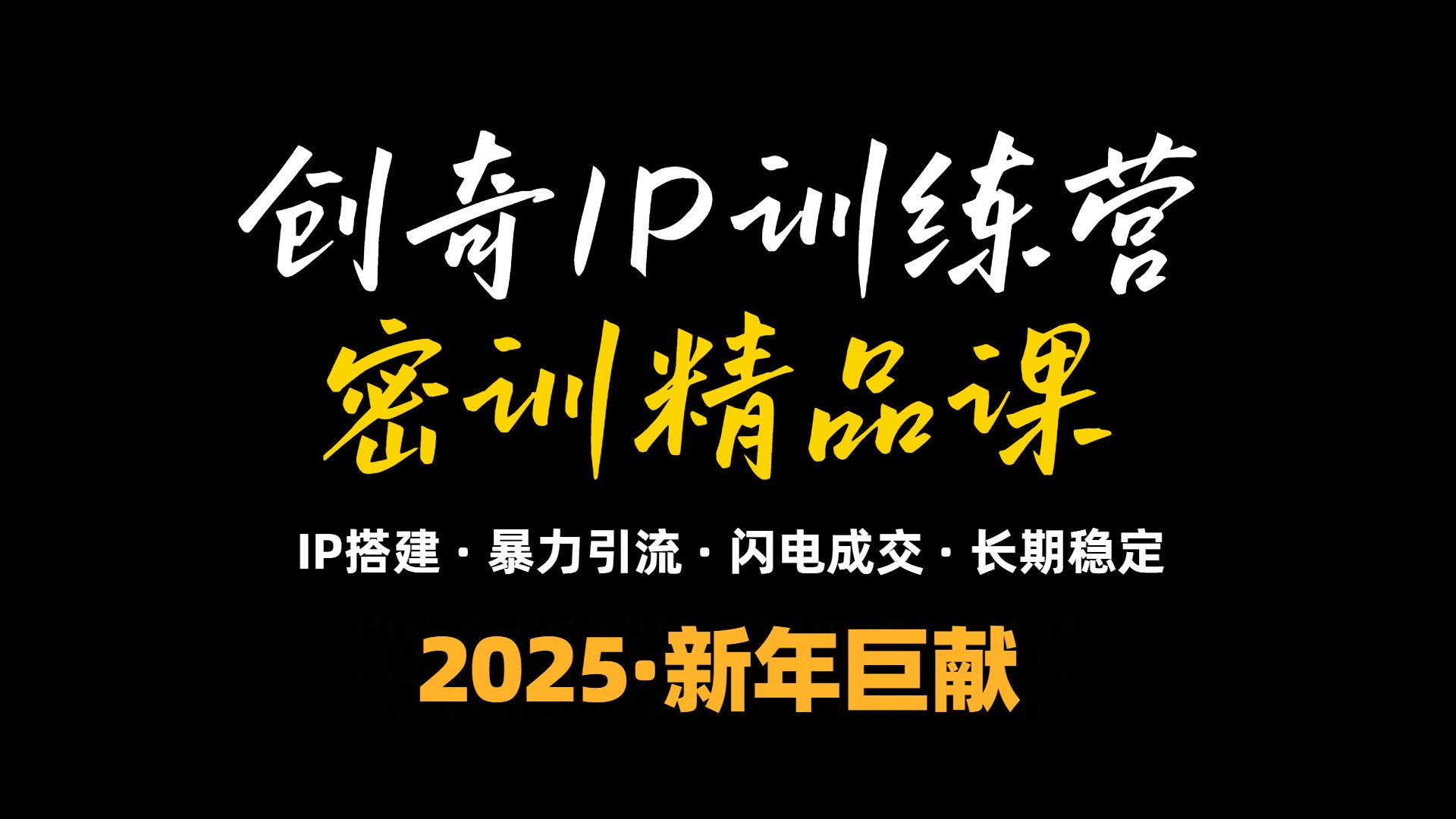 2025年“知识付费IP训练营”小白避坑年赚百万，暴力引流，闪电成交-创富笔记