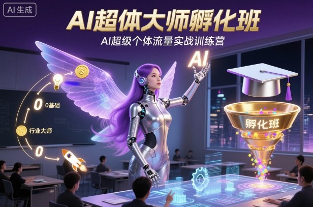 AI超体大师孵化班，AI超级个体流量实战训练营-创富笔记