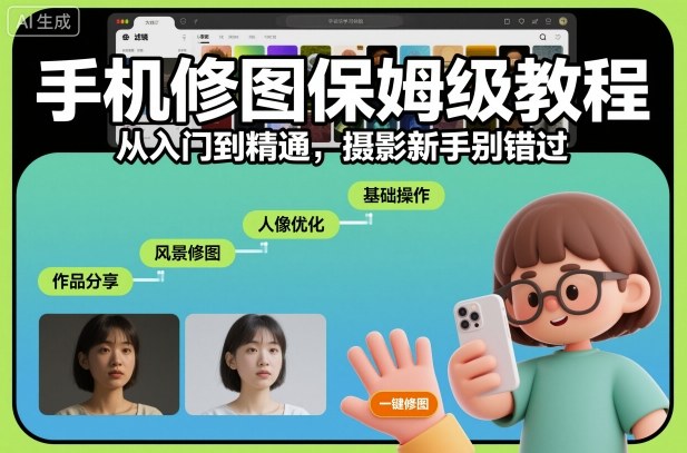 手机修图保姆级教程，从入门到精通，摄影新手别错过-创富笔记