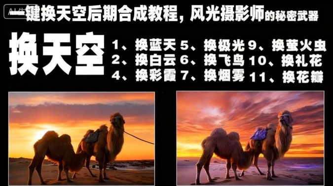 一键换天空后期合成教程，风光摄影师的秘密武器-创富笔记