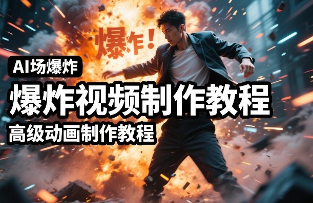 AI场景爆炸视频制作教程，利用人物实拍视频制作出高级的动画特效-创富笔记