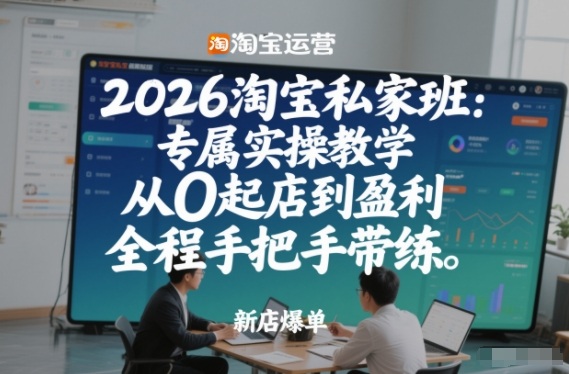 2026淘宝私家班:专属实操教学,从0起店到盈利,全程手把手带练(更新26年2月)-创富笔记