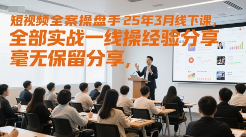短视频全案操盘手25年3月线下课，全部实战一线操盘手经验分享，毫无保留分享，全是干货-创富笔记