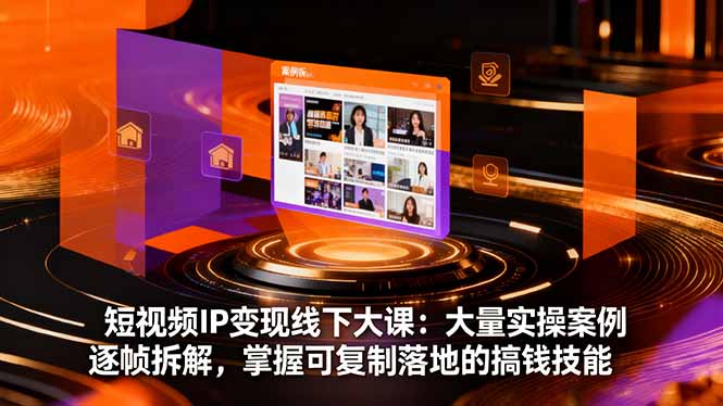 短视频IP变现线下大课：大量实操案例逐帧拆解，掌握可复制落地的搞钱技能-创富笔记