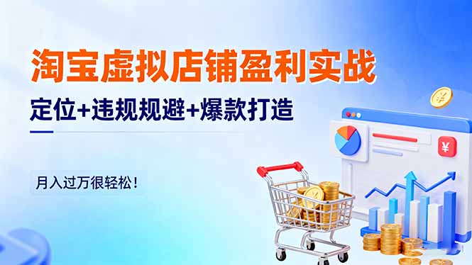 淘宝虚拟店铺盈利实战:定位+违规规避+爆款打造,月入过万很轻松!-创富笔记