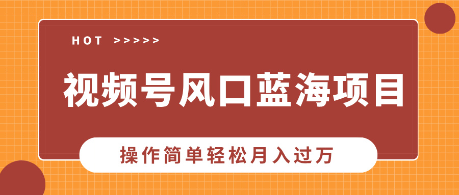 视频号风口蓝海项目，中老年人的流量密码，操作简单轻松月入过万-创富笔记