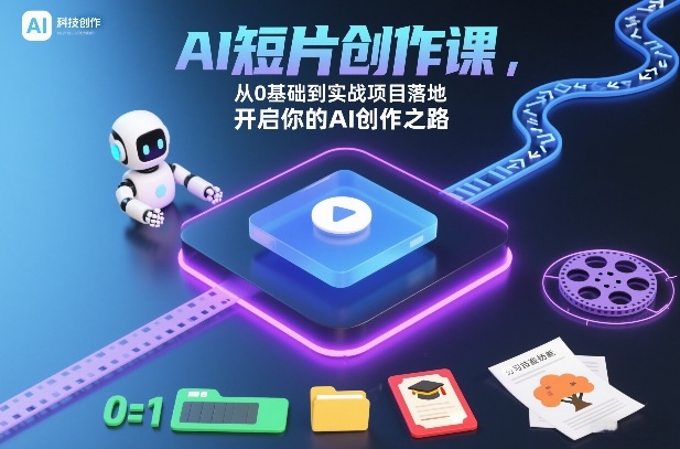 AI短片创作课，从0基础到实战项目落地，开启你的AI创作之路(更新)-创富笔记