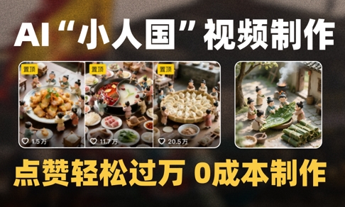 爆款1000W+播放微缩景观迷你小人国AI视频0成本制作全流程教学-创富笔记