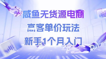 咸鱼无货源电商，高客单价玩法，新手1个月入门-创富笔记