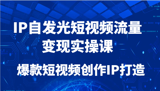IP自发光短视频流量变现实操课，爆款短视频创作IP打造-创富笔记