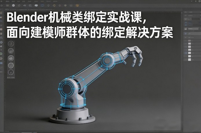 Blender机械类绑定实战课，面向建模师群体的绑定解决方案-创富笔记