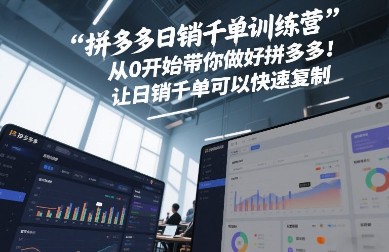 拼多多日销千单训练营,从0开始带你做好拼多多,让日销千单可以快速复制(更新26年2月)-创富笔记