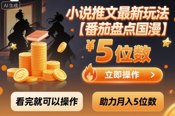 小说推文最新玩法,助力月入5位数【番茄盘点国漫】玩法,看完就可以操作-创富笔记