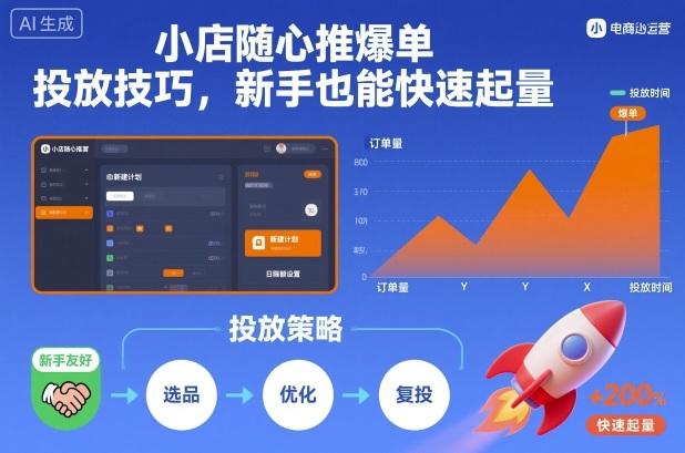 小店随心推爆单投放技巧,新手也能快速起量-创富笔记