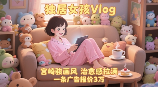 单个账号涨粉71W！用AI制作独居女孩Vlog，宫崎骏画风，治愈感拉满，一条广告报价3W-创富笔记