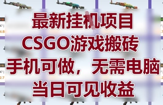 最新挂G项目，CSGO游戏搬砖，手机可做，无需电脑，当日见收益【揭秘】-创富笔记