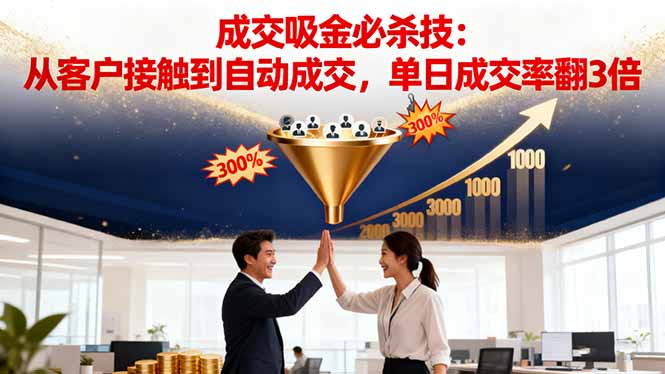 吸金成交营销必杀技：从客户接触到自动成交，单日成交率翻3倍-创富笔记