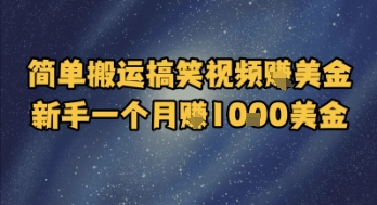 简单搬运搞笑视频挣美金，新手一个月入1k美金-创富笔记
