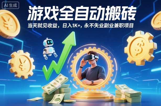 游戏全自动搬砖，当天就见收益，日入1K+，永不失业副业兼职项目【揭秘】-创富笔记